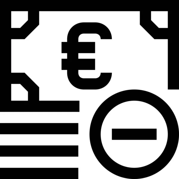 Bankieren Verwijdert Euro Pictogram Contouren Stijl — Stockvector