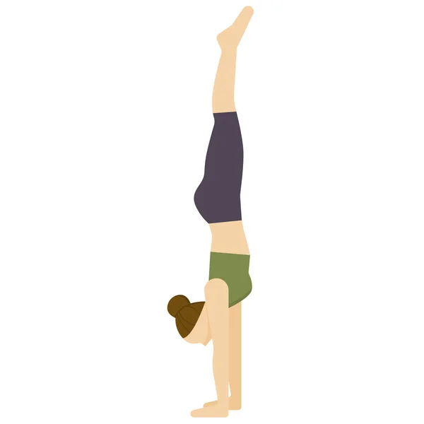 Handstand Ícone Meditação Saúde Estilo Plano — Vetor de Stock