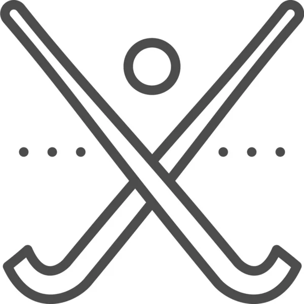 Ball Bandy Field Icon Outline Style — 스톡 벡터