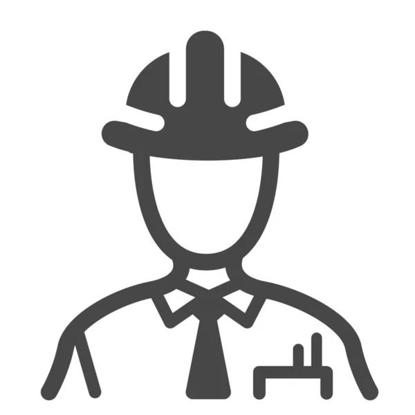 Ikona Inżyniera Budownictwa Architektonicznego Stylu Solid — Wektor stockowy