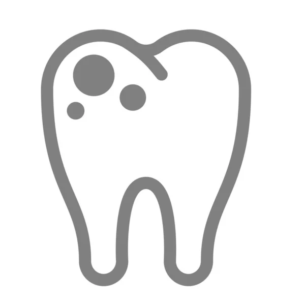 Caries Icono Salud Dental Estilo Esquema — Vector de stock