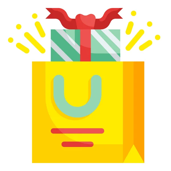 Bag Giftbox Birthday Icon — Stock Vector