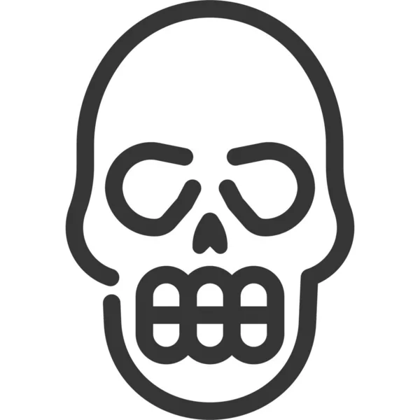 Halloween Icono Cráneo Horror Estilo Esquema — Vector de stock