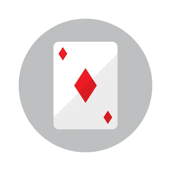 Karte Casino Diamant Symbol Flachen Stil — Stockvektor