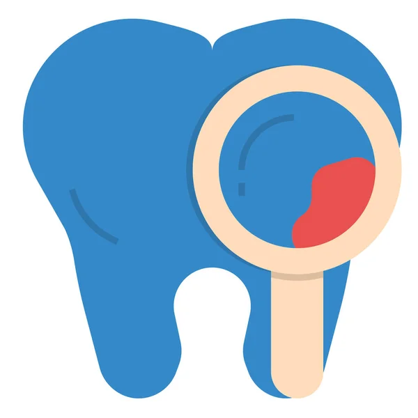 フラットスタイルで歯科調査のアイコンをチェック — ストックベクタ