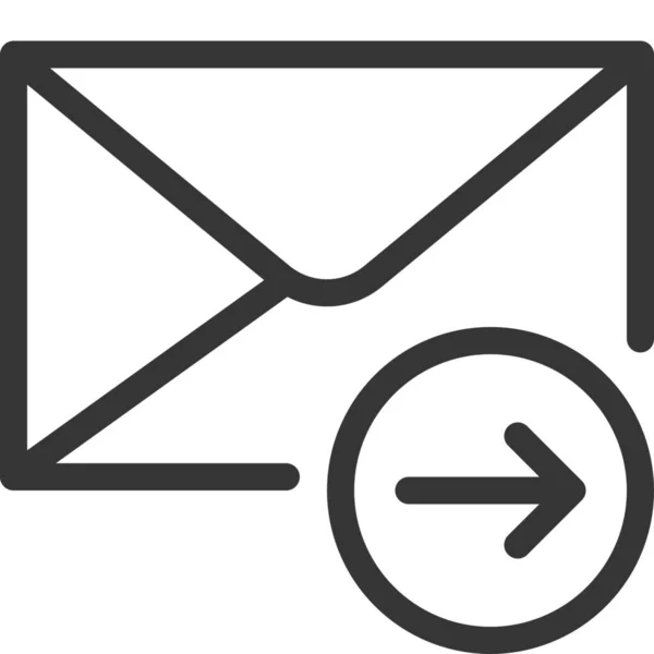 Ícone Email Envelope Seta Estilo Esboço — Vetor de Stock