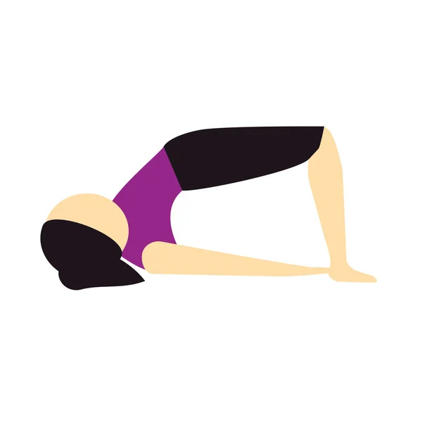 Bridge Meditation Pose Icon Flat Style — Stock Vector