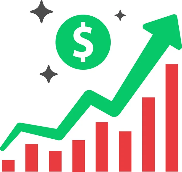 Icône Investissement Profit Croissance Dans Style Solide — Image vectorielle