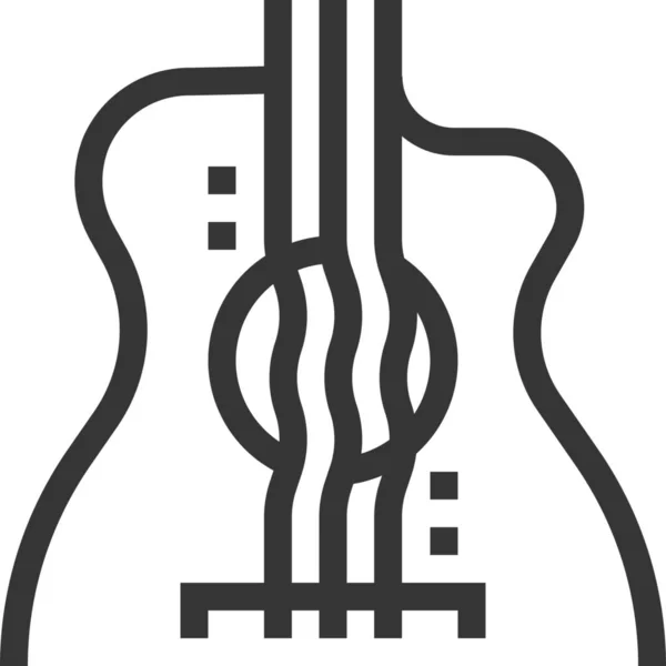 Icône Guitare Électro Acoustique Dans Style Outline — Image vectorielle