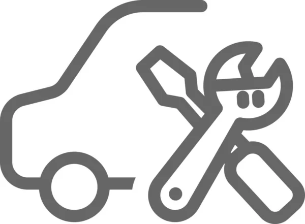 Coche Fijar Icono Mantenimiento Estilo Esquema — Vector de stock