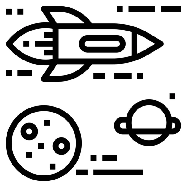 Kosmos Schnellstart Ikone Outline Stil — Stockvektor