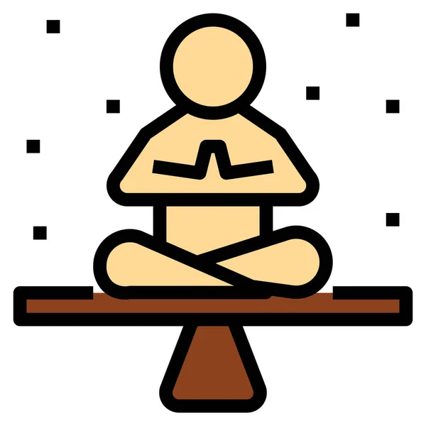 Иконка Спокойного Спокойствия Медитации Стиле Заполненного Контура — стоковый вектор