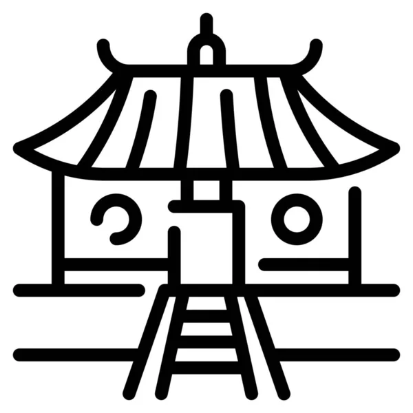 コミュニティカテゴリで中国のアイコンを構築する建築 — ストックベクタ