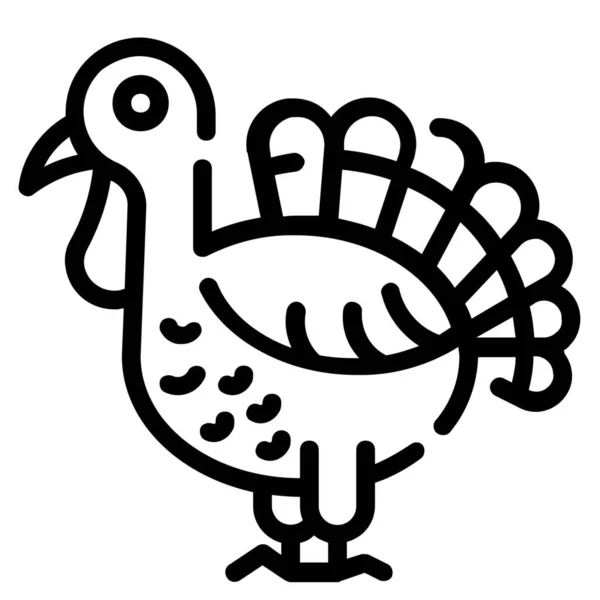 Kip Thanksgiving Boer Pictogram — Stockvector