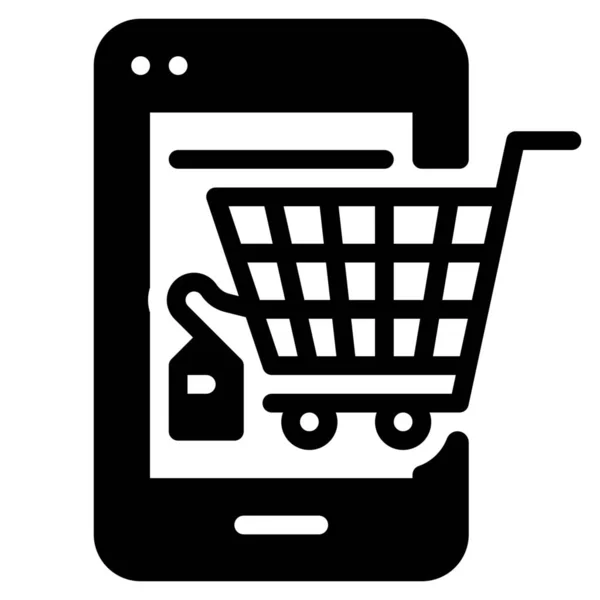 Winkelmand Toevoegen Commercieel Icoon Shopping Commerce Categorie — Stockvector