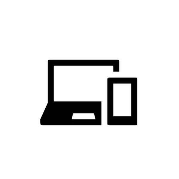 Computer Gerät Laptop Symbol Solidem Stil — Stockvektor