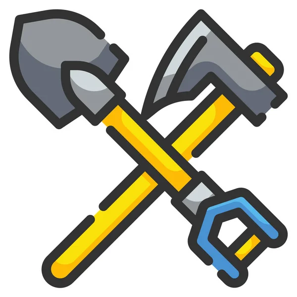 Construction Dig Mine Icon Filled Outline Style - Stok Vektor