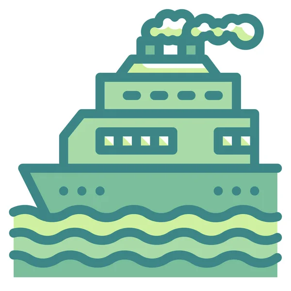 Barco Crucero Icono Del Barco — Vector de stock