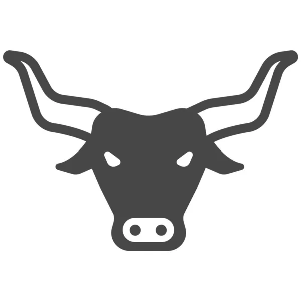 Animal Bison Touro Ícone Estilo Sólido — Vetor de Stock