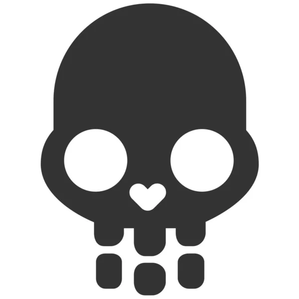 Halloween Cráneo Icono Muerto Estilo Sólido — Vector de stock