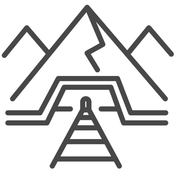 Ikona Górnictwa Górniczego Stylu Zarysu — Wektor stockowy