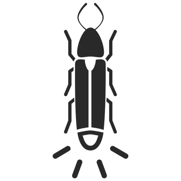 Bug Firefly Ícone Inseto Estilo Sólido — Vetor de Stock