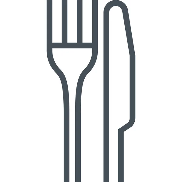 餐具餐叉图标 轮廓风格 — 图库矢量图片