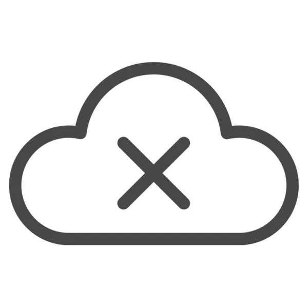 Cloud Delete Error Icon Outline Style — Stock Vector