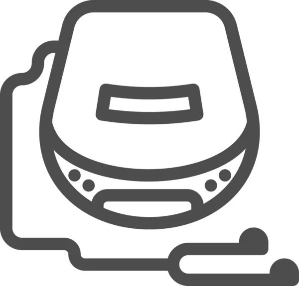 Discman Music Icon Outline Style — 스톡 벡터