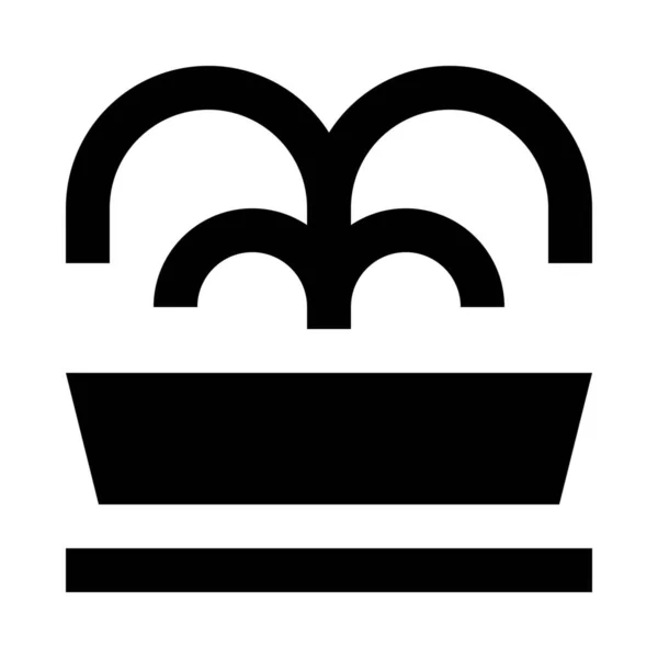 Ikona Wody Kwadratowej Fontanny — Wektor stockowy