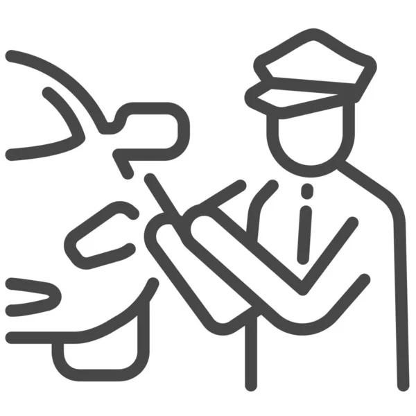 Значок Патрульного Полицейского Правосудия Стиле Аутлайн — стоковый вектор
