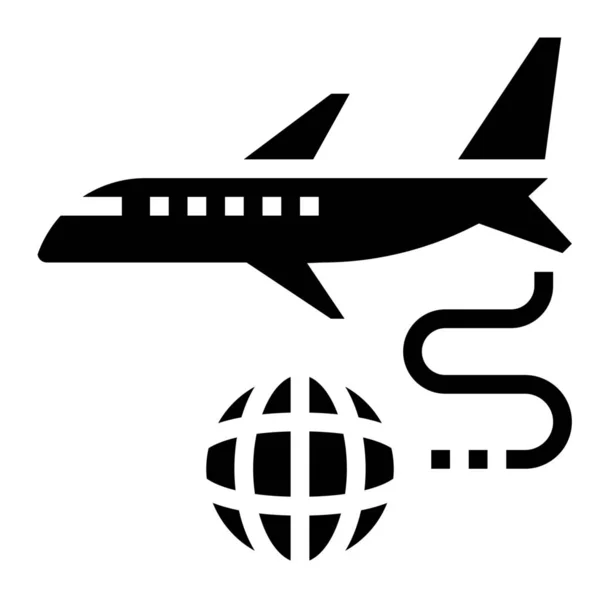 Airway Cargo Export Icon Solid Style — Stock Vector