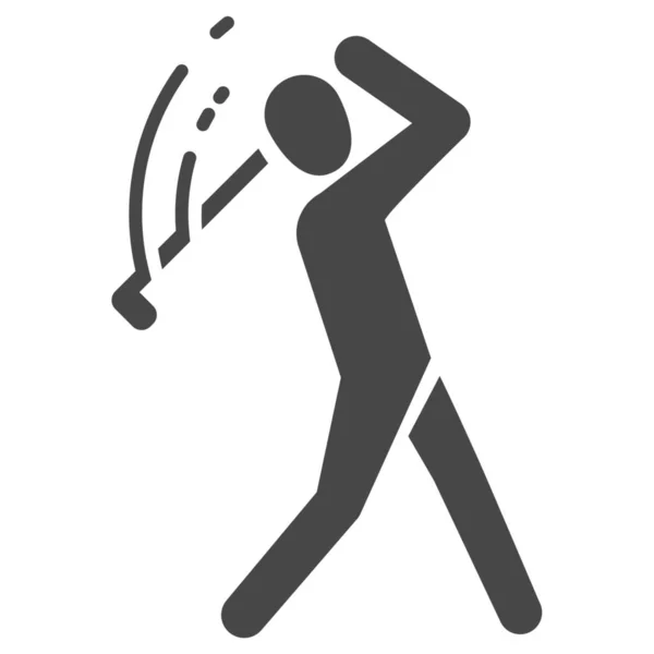 Golfista Golf Golpeando Icono Estilo Sólido — Archivo Imágenes Vectoriales