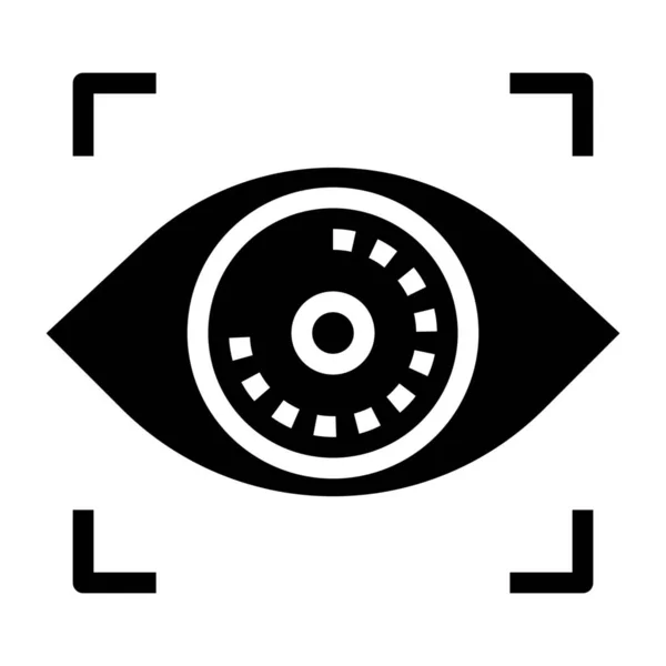 Значок Біометричної Ідентифікації Очей Суцільному Стилі — стоковий вектор