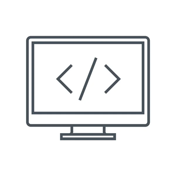 Código Del Navegador Icono Codificación Estilo Esquema — Archivo Imágenes Vectoriales