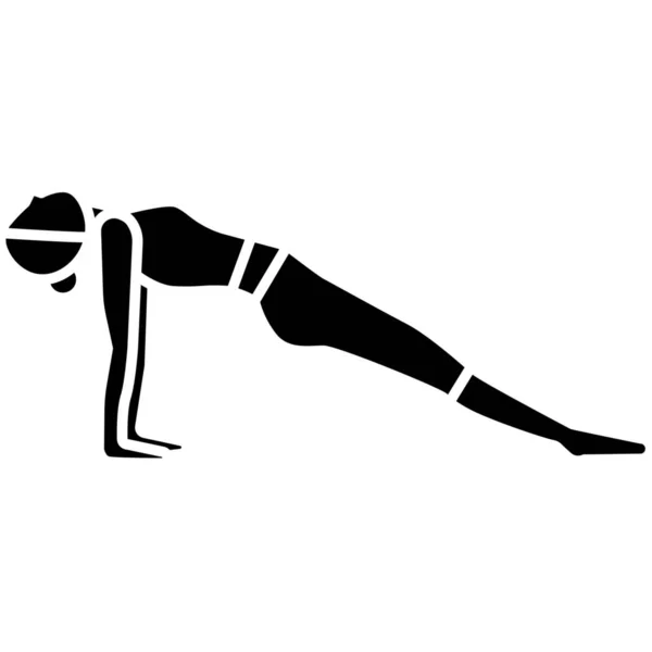 Fitness Plank Pose Icon Solid Style — Stock Vector