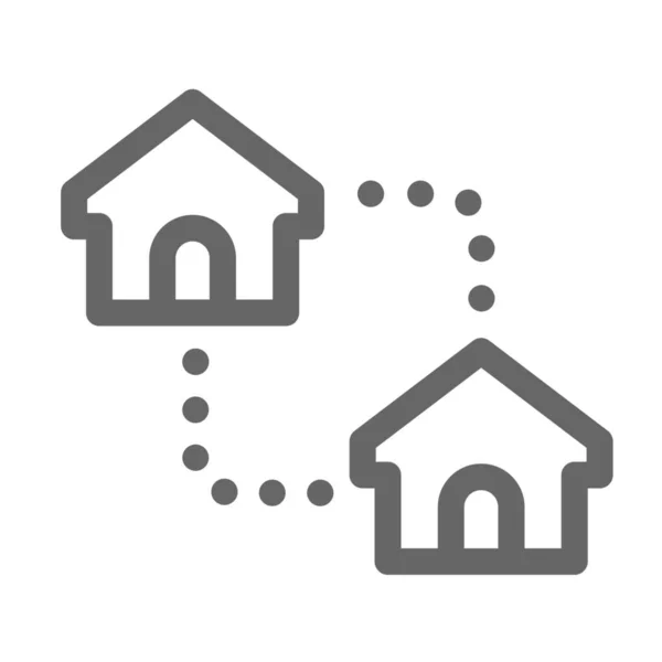 Home House Move Icon Outline Style — Stock Vector