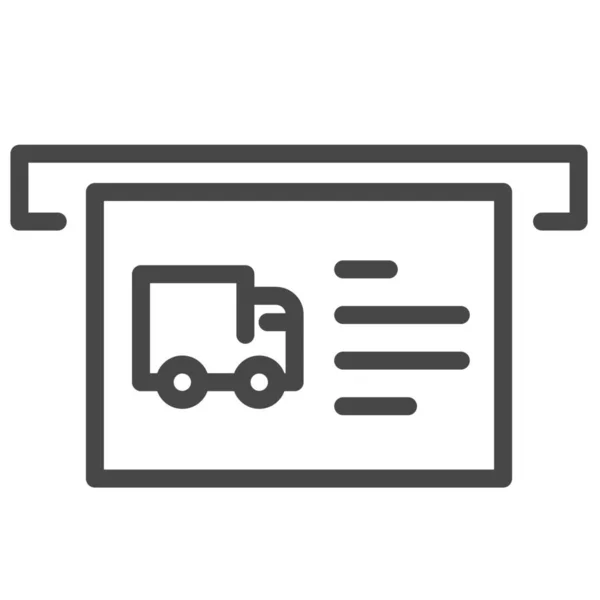 Ikon Tiket Mesin Bus Dalam Gaya Outline - Stok Vektor