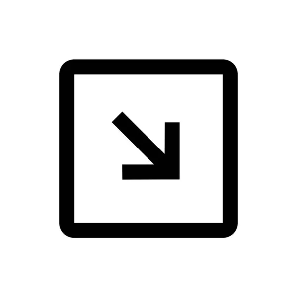 Ikona Pravého Dolního Znaku Stylu Osnovy — Stockový vektor
