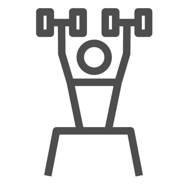 哑铃运动健身图标 轮廓风格 — 图库矢量图片