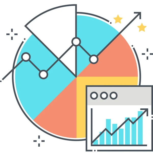 Gráfico Icono Marketing Financiero Categoría Negocios Gestión — Vector de stock