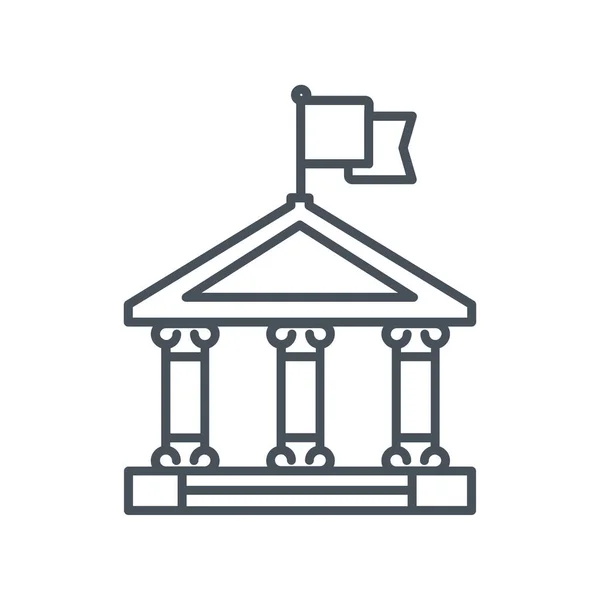 Bank Klaslokaal College Pictogram Outline Stijl — Stockvector