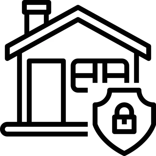 Safe Home Padlock Icon — Stock Vector