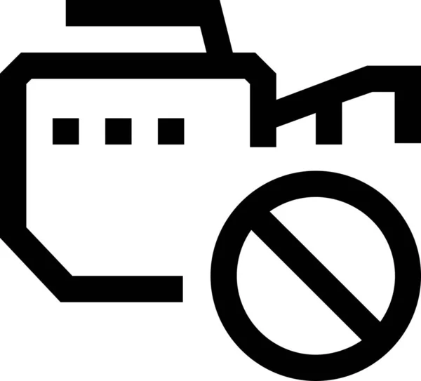 Camera Kruis Verboden Pictogram Outline Stijl — Stockvector