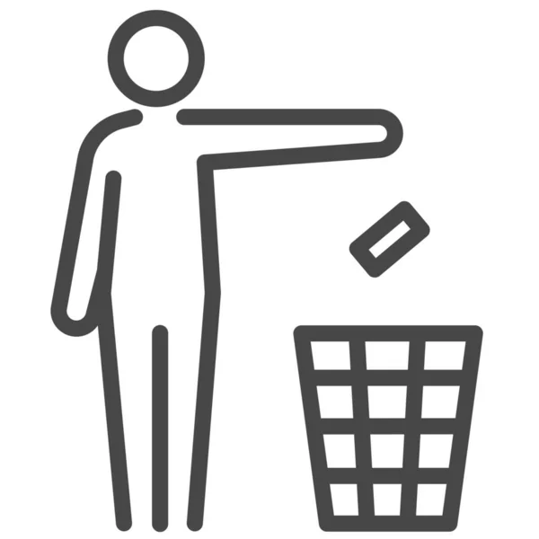 Bin Volcado Icono Basura Estilo Esquema — Vector de stock