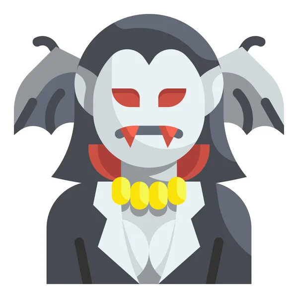 Sangre Dracula Colmillos Icono — Vector de stock