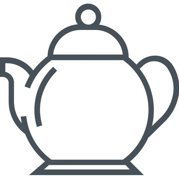 Pot Tea Outline Icon Outline Style — 스톡 벡터