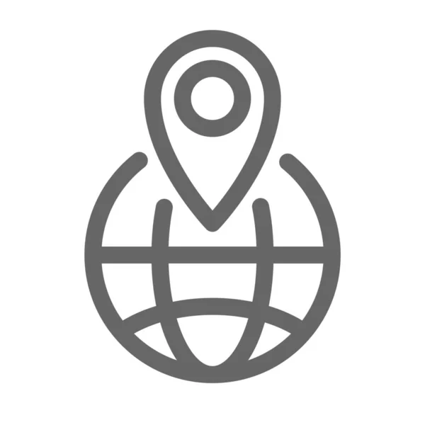 Icono Pin Mapa Ubicación Estilo Esquema — Vector de stock