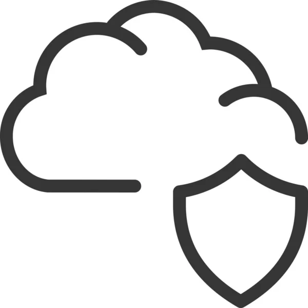Cloud Computer Database Icon Outline Style — Archivo Imágenes Vectoriales