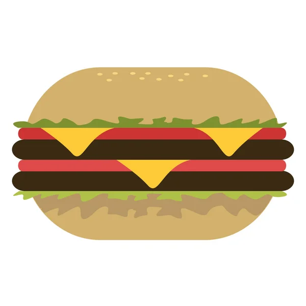 Déjeuner Manger Icône Malbouffe Dans Style Plat — Image vectorielle